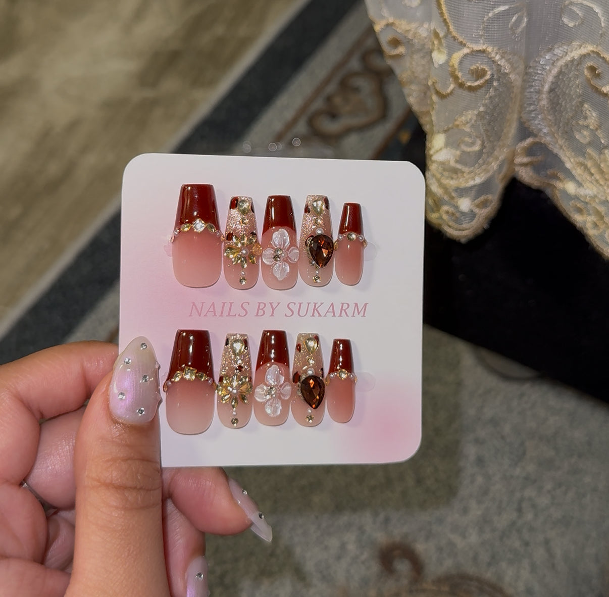 Burgundy Ruby Pearl Set