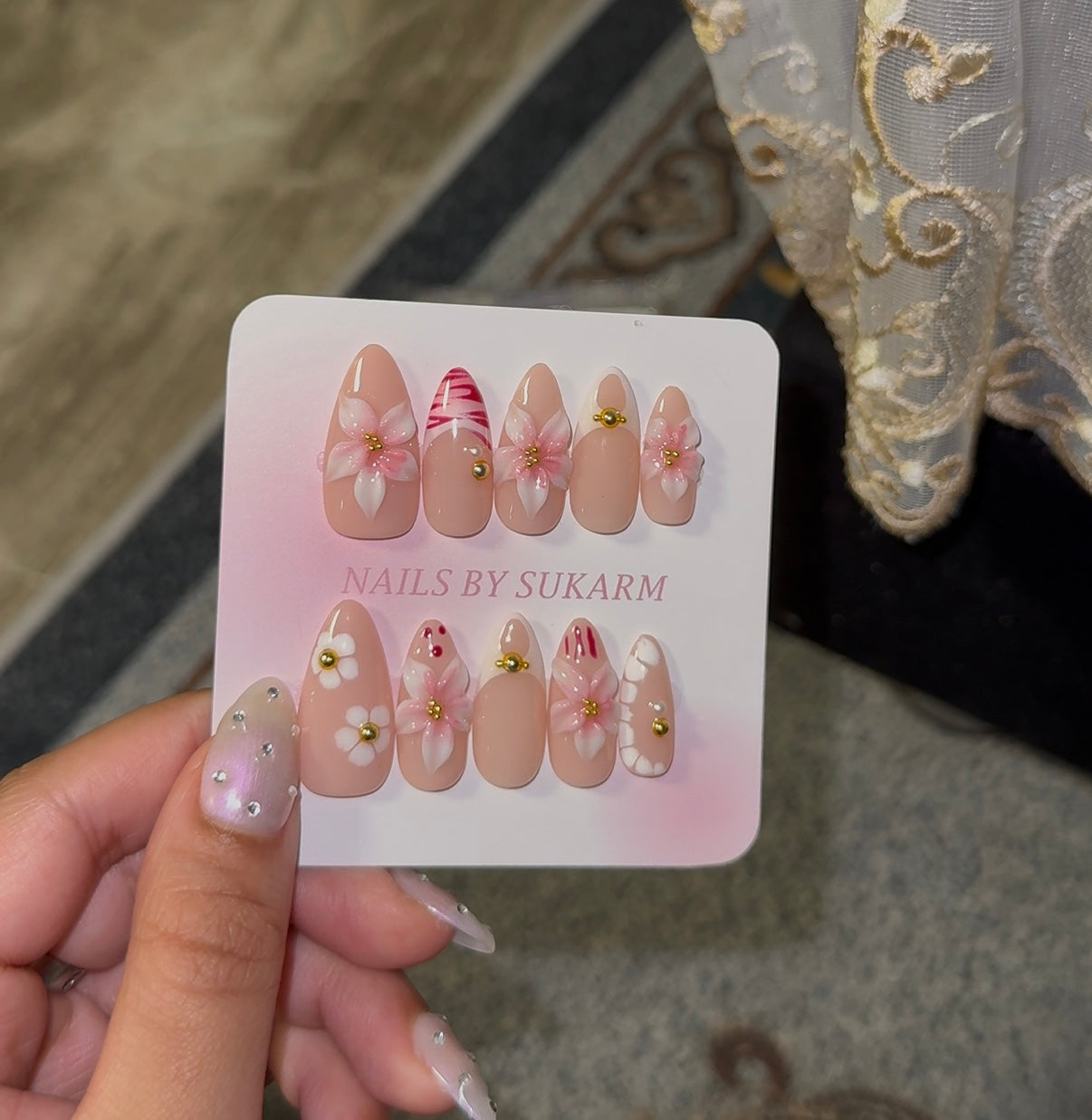 Soft Pink Floral Set